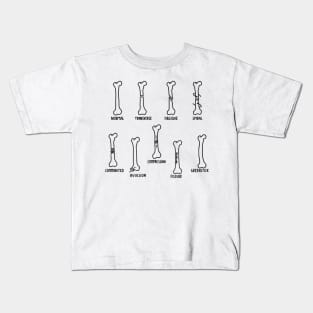 Hand Drawn Types of Fractures In Black Kids T-Shirt